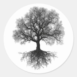 Pegatina Redonda Una Fuente | Diseño del Árbol de la Vida