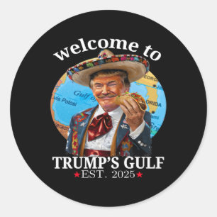 Pegatina Redonda Una graciosa camiseta de Trump, bienvenido al Golf