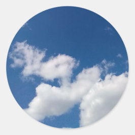 Pegatina Redonda Una hilera de nubes