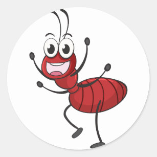 Pegatina Redonda Una hormiga