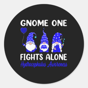 Pegatina Redonda Una lucha sola contra la cinta azul Hydrocephalus