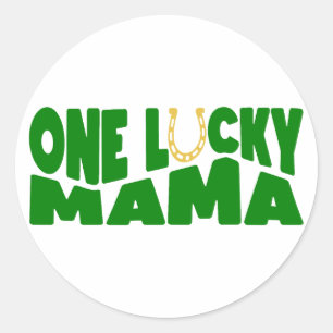 Pegatina Redonda Una mamá afortunada ☘️