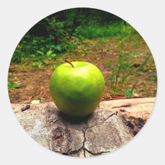 Pegatina Redonda Una manzana al día