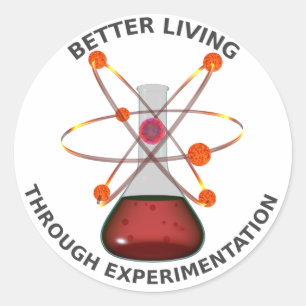 Pegatina Redonda Una mejor vida con la experimentación