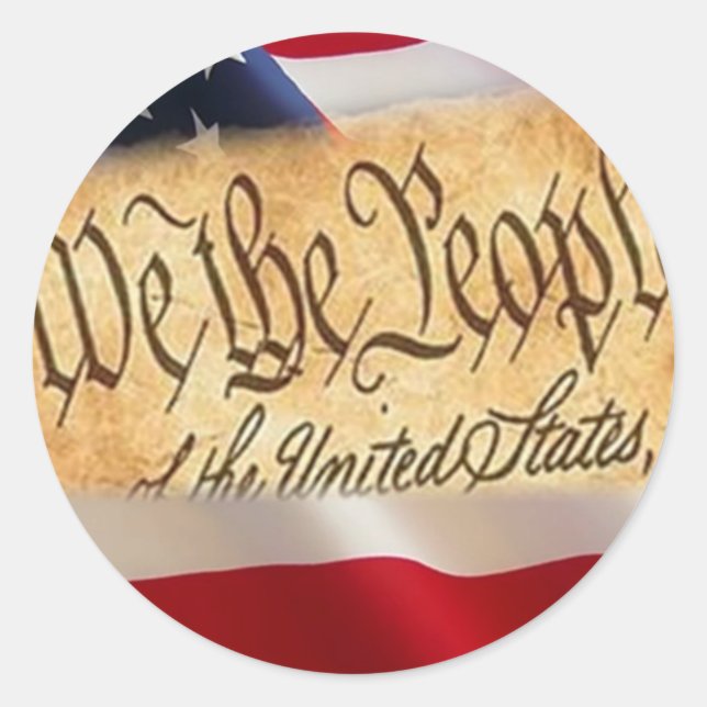 Pegatina Redonda Una nación bajo Dios (Anverso)