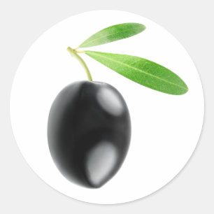 Pegatina Redonda Una oliva negra