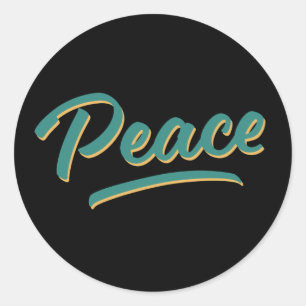 Pegatina Redonda Una palabra que dice paz cita Inspiradora