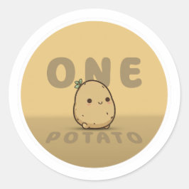 Pegatina Redonda Una papa