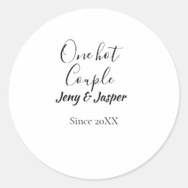 Pegatina Redonda Una pareja caliente agregar nombre desde fecha año