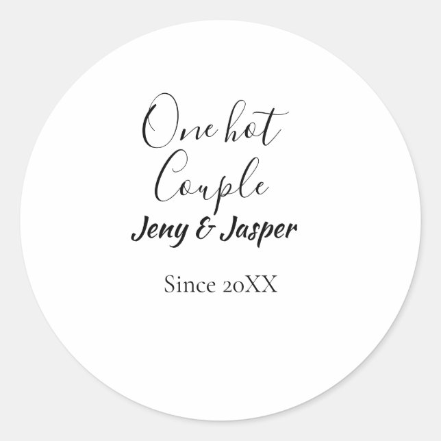 Pegatina Redonda Una pareja caliente agregar nombre desde fecha año (Anverso)