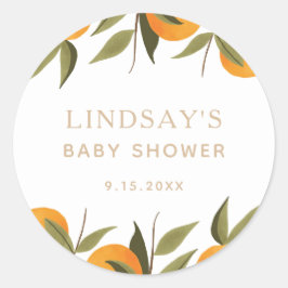 Pegatina Redonda Una pequeña corbata en el camino a Baby Shower