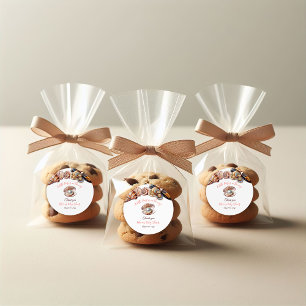 Pegatina Redonda Una pequeña perla bajo el mar Chica Baby Shower