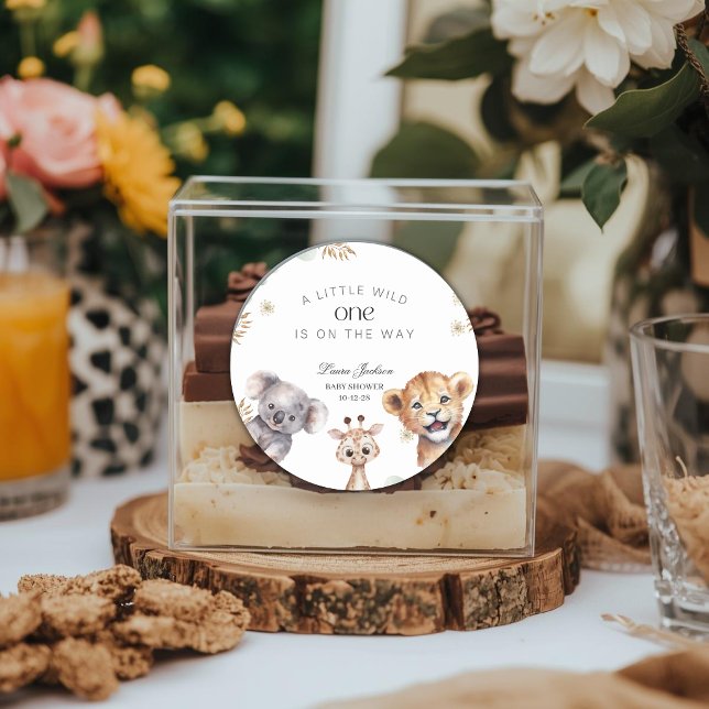 Pegatina Redonda Una pequeña salvaje Safari Bebés Invitaciones para (Subido por el creador)