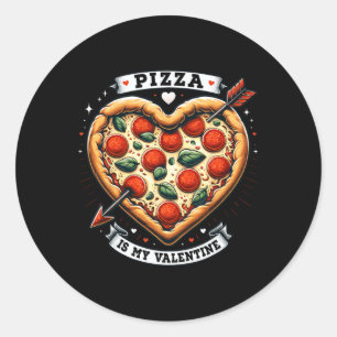 Pegatina Redonda Una pizza divertida es mi pagina de San Valentín