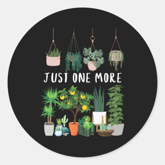 Pegatina Redonda Una planta más, mamá, flor interior (Anverso)
