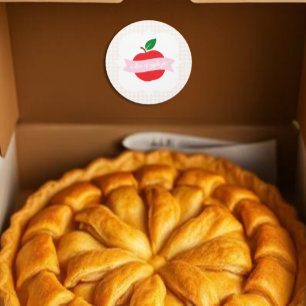 Pegatina Redonda Una porción de tarta de manzana