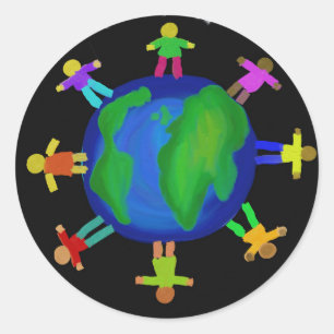 Pegatina Redonda Una raza - Anti Racismo