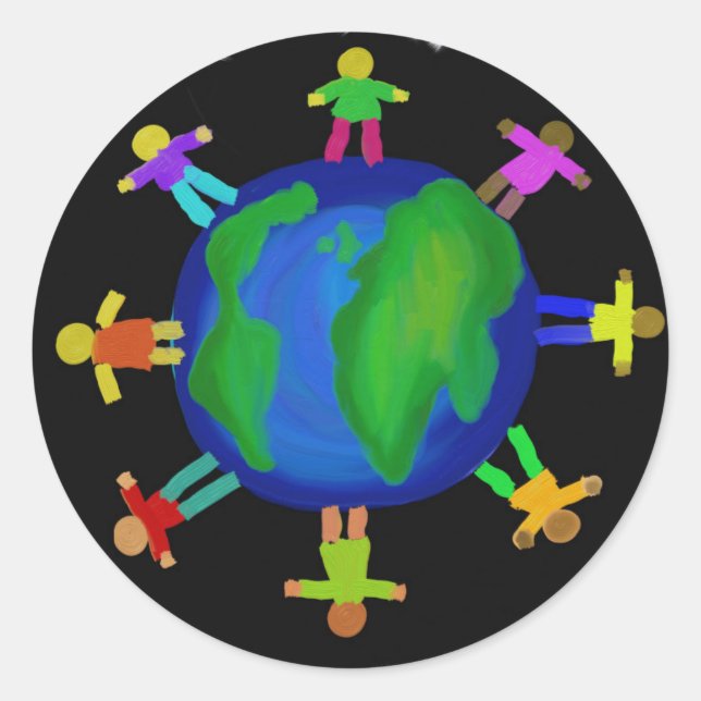 Pegatina Redonda Una raza - Anti Racismo (Anverso)