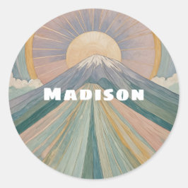 Pegatina Redonda Una serenata volcánica personalizada