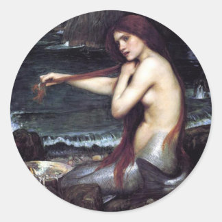 Pegatina Redonda Una sirena
