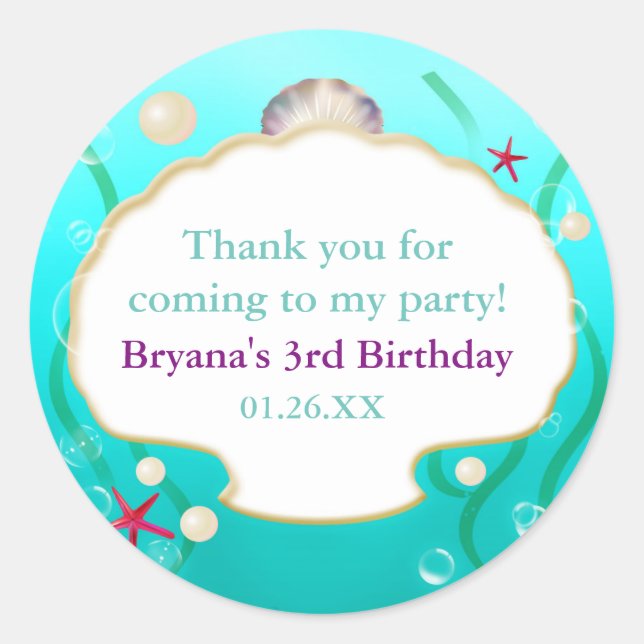 Pegatina Redonda Una sirena a la par de la marihuana (Anverso)