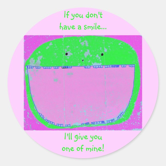 Pegatina Redonda Una sonrisa mía (Anverso)