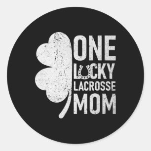 Pegatina Redonda Una Suertuda Lacrosse Mom Funny Mating St Patricks