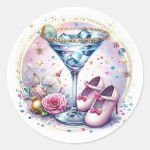 Pegatina Redonda Una Tini Viene En Camino Baby Shower