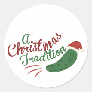 Pegatina Redonda Una tradición del navidad