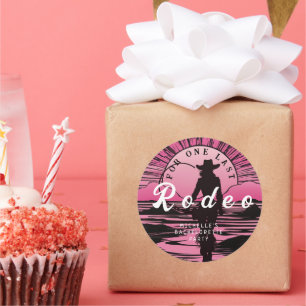 Pegatina Redonda Una última bachillerato de rodeo