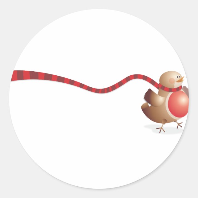 Pegatina Redonda Una versión moderna del Robin Red Breast (Anverso)