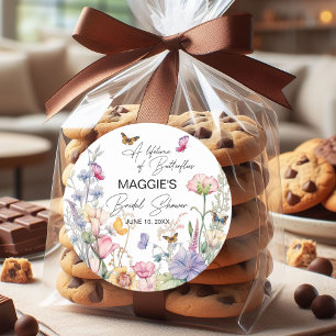 Pegatina Redonda Una Vida de Mariposas Fiesta de Despedida de Solte