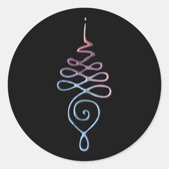 Pegatina Redonda Unalome 1 (Anverso)