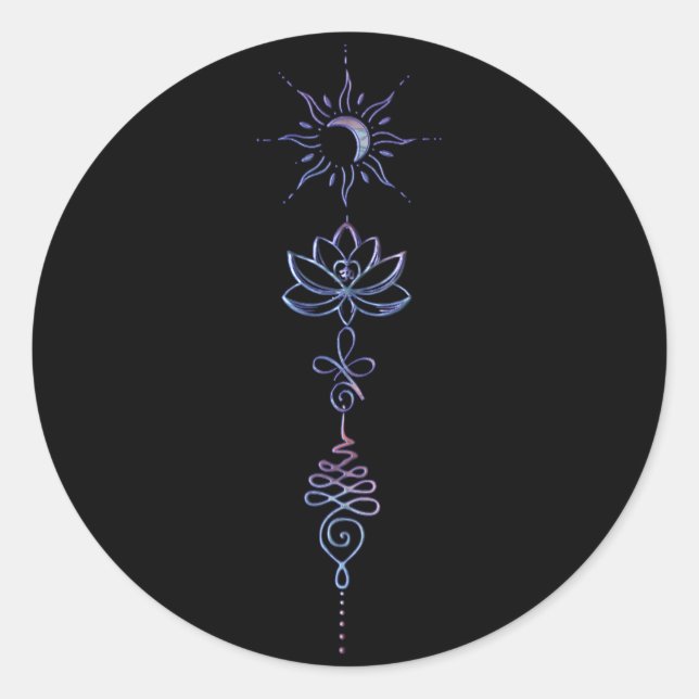 Pegatina Redonda Unalome Group 1 (Anverso)