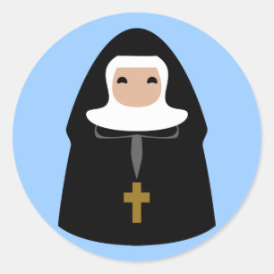 Pegatina Redonda Unas pequeñas monjas ricas