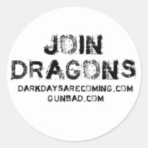 Pegatina Redonda Únase a los dragones