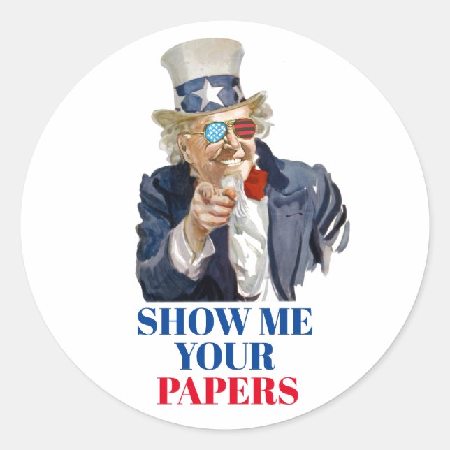 Pegatina Redonda Uncle Scam (Anverso)