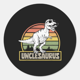Pegatina Redonda Unclesaurus T Rex Dinosaur Uncle Saurus Mating F