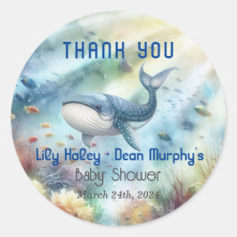 Pegatina Redonda Under the Sea Baby Shower