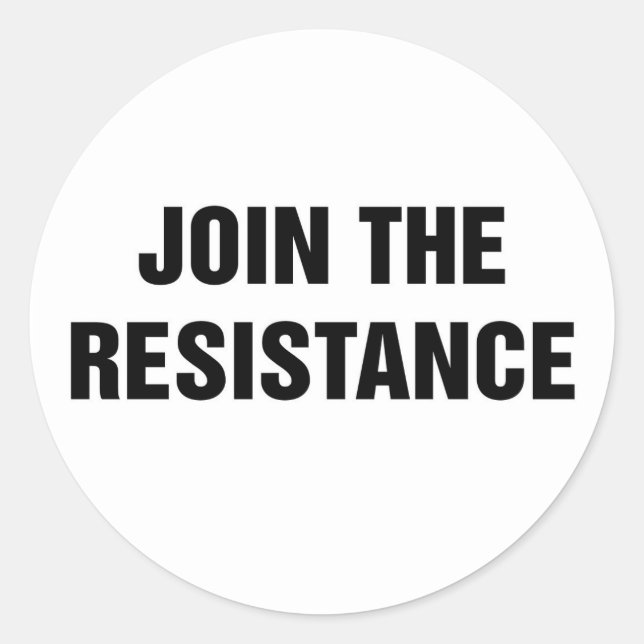 Pegatina Redonda Únete a la resistencia (Anverso)