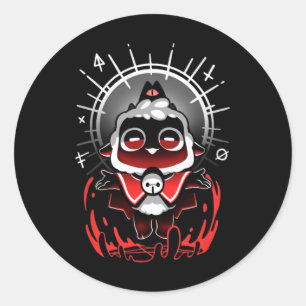 Pegatina Redonda Únete al Culto - Culto del Cordero Cute Gamer Cult