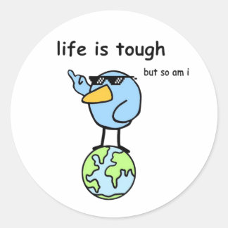 Pegatina Redonda Únete al rebaño de aves y vuela juntos