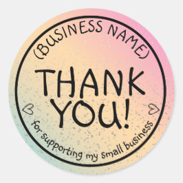 Pegatina Redonda Unicorn Brillo Agradecimiento Apoya Pequeños Negoc