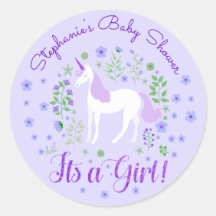 Unicorn Es Un Baby Shower Púrpura Chica Personaliz