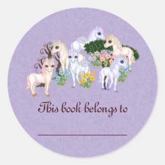 Pegatina Redonda Unicorn Garden Pixel Art