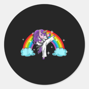 Pegatina Redonda Unicorn Kung Fu Karate Artes Maritales Jiu Jutsu M