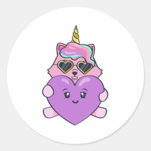 Pegatina Redonda Unicorn Lovers