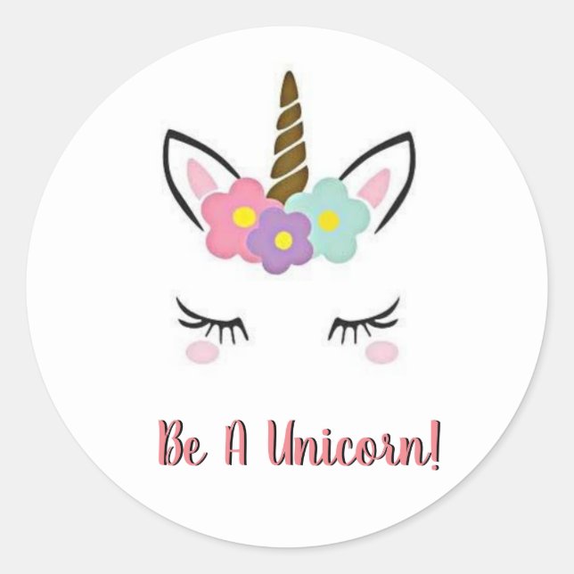 Pegatina Redonda Unicorn stickers (Anverso)