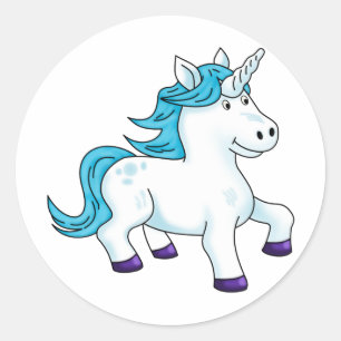 Pegatina Redonda Unicornio