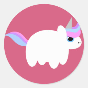 Pegatina Redonda Unicornio